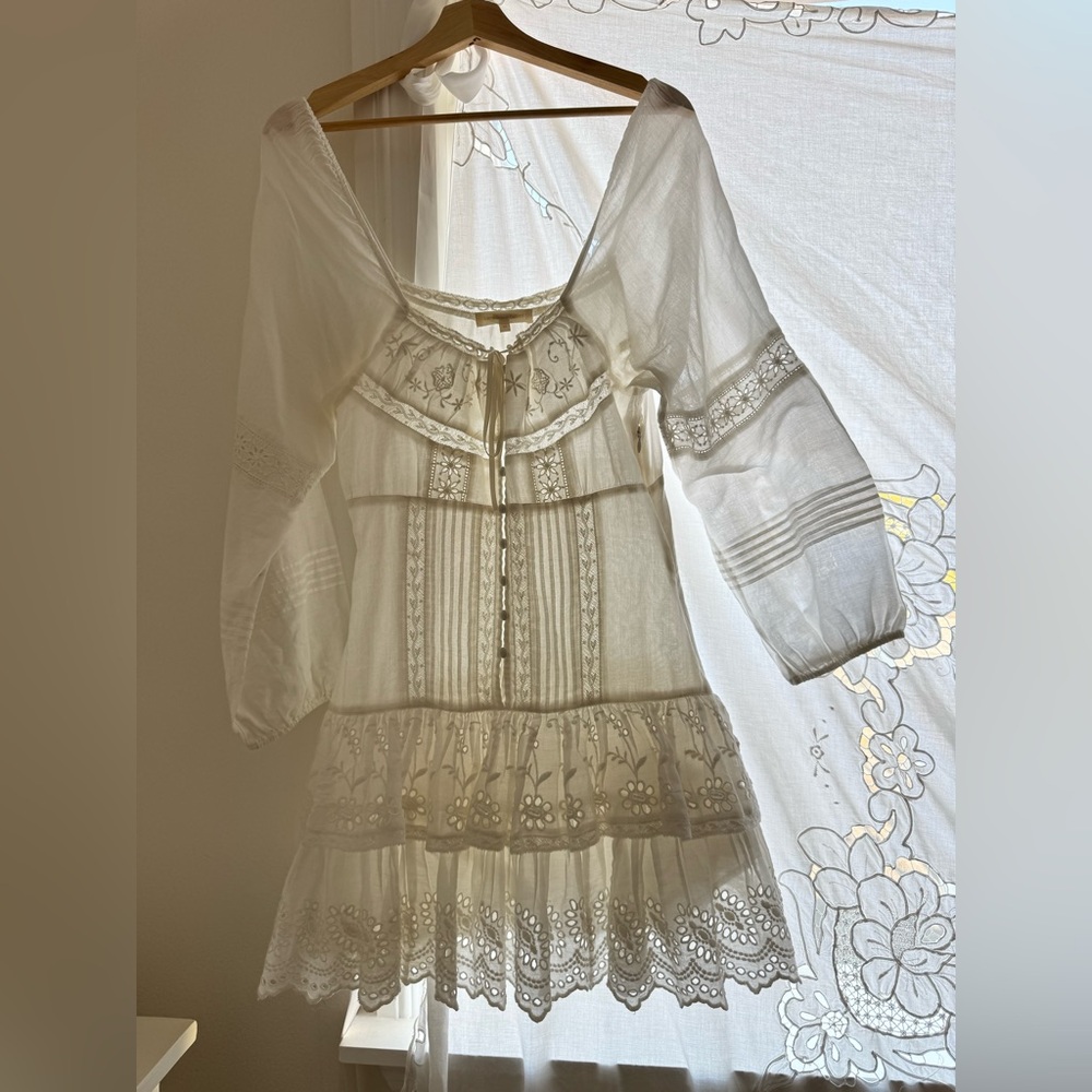 LoveShackFancy White Embroidered Blouse